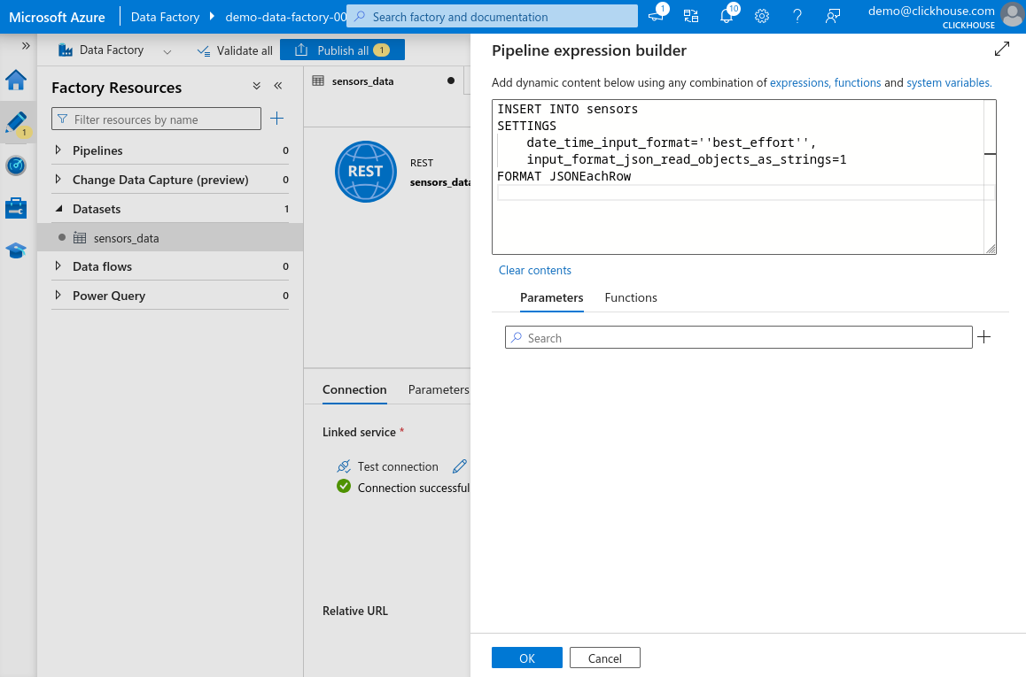 Запрос нового набора данных